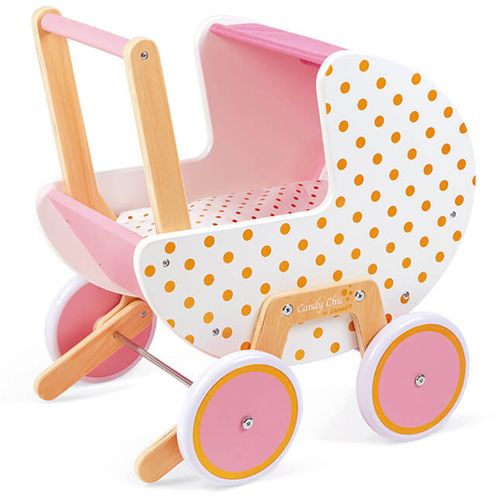 Janod poppenwagen candy chic - stippen