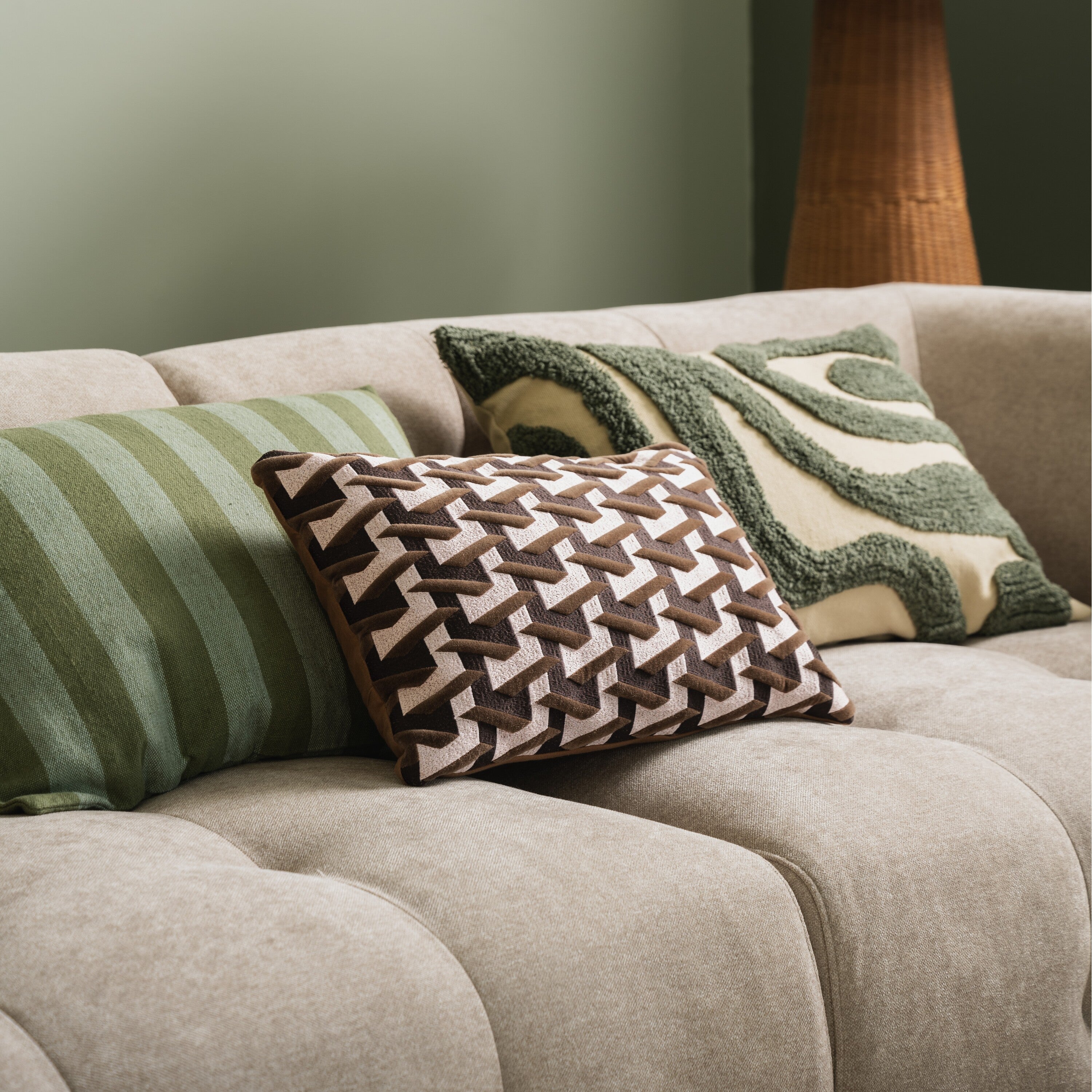 by fonQ Wave Sierkussen 40 x 60 cm - Groen