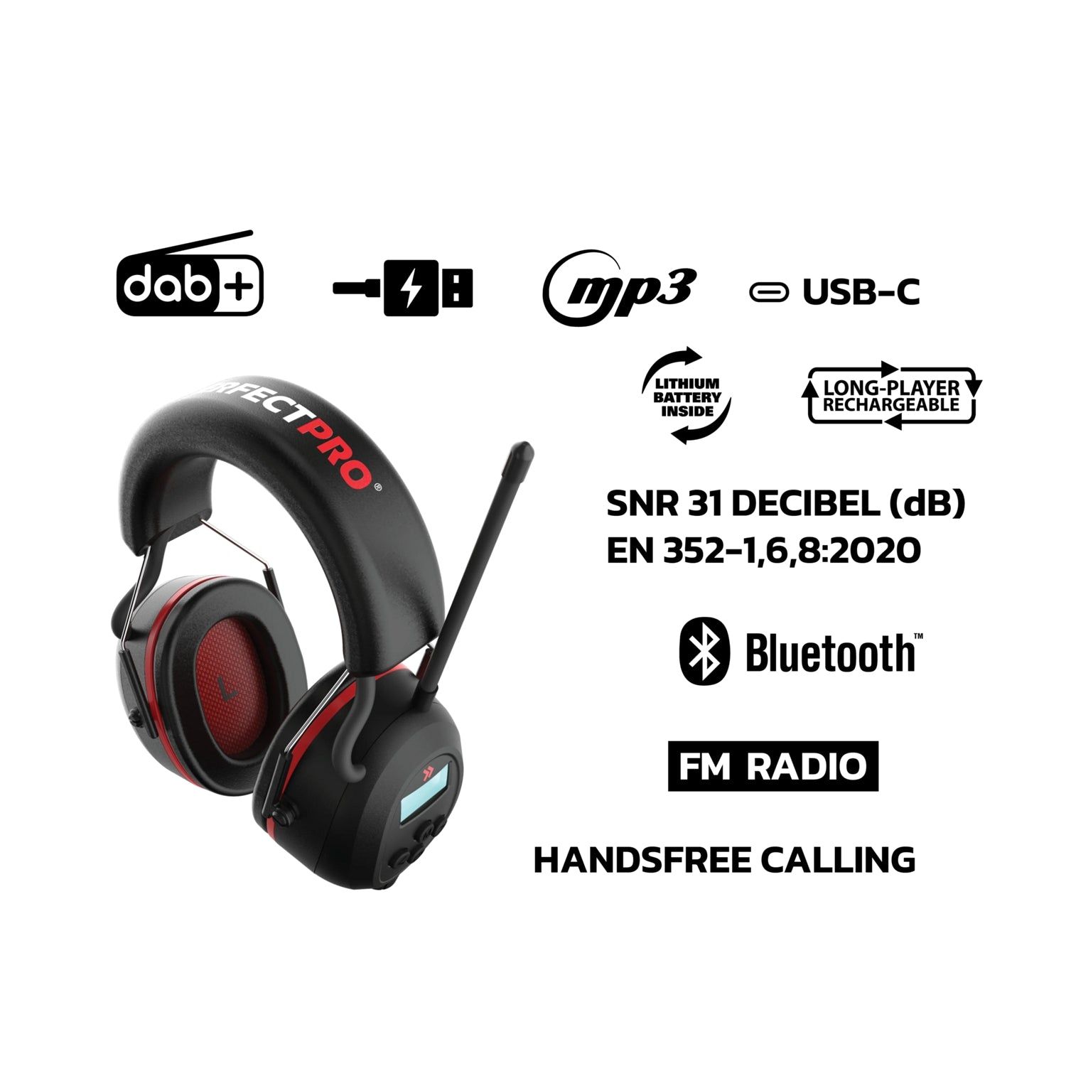 Perfectpro H-40 Gehoorbescherming met DAB  / FM / Bluetooth