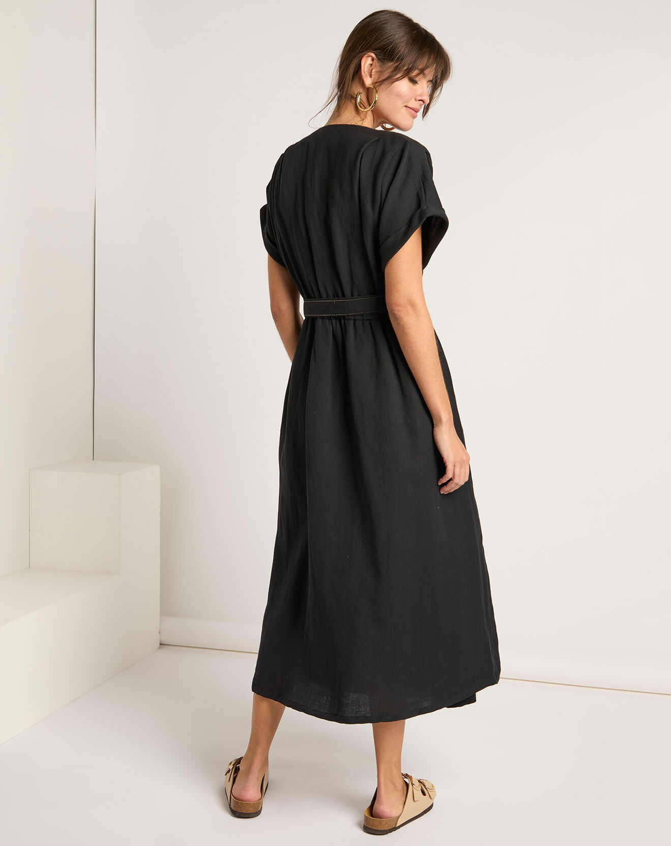See u Soon Robe en Lin & Coton Roxane noire