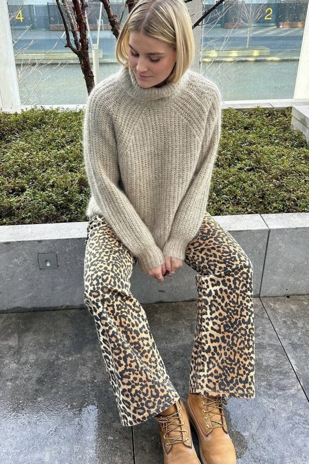 Y.A.S Yaslambi Ls Knit Rollneck Pullover  abbey stone