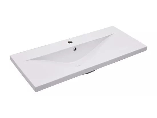 Ensemble de meubles de bain 2pcs céramique et bois d'ingénierie