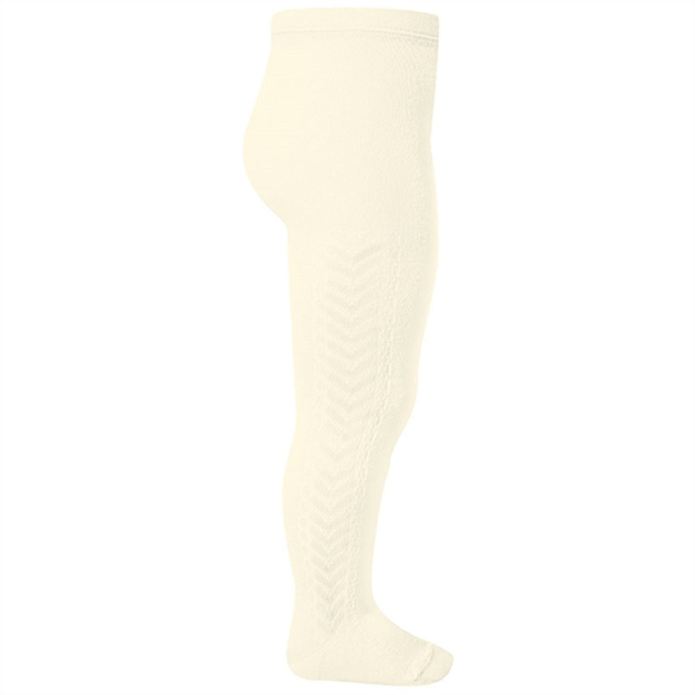 Strømpebukser m. Sidemønster Beige