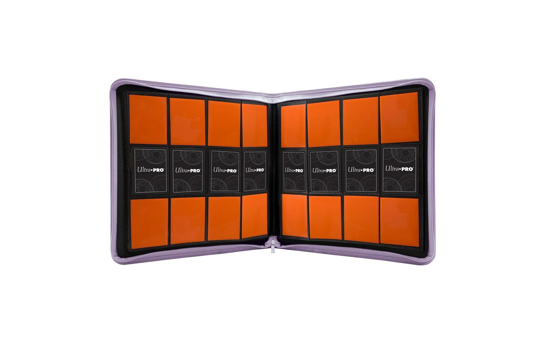 Karten-Album Pro-Binder Zippered Purple 12-PocketKartenalbum mit gepolstertem Kunstledereinband
