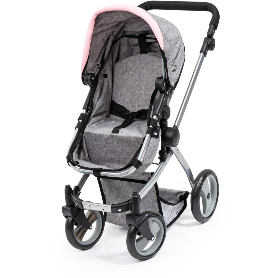 bayer Design Kombi-Puppenwagen Mega Set GrauRosa