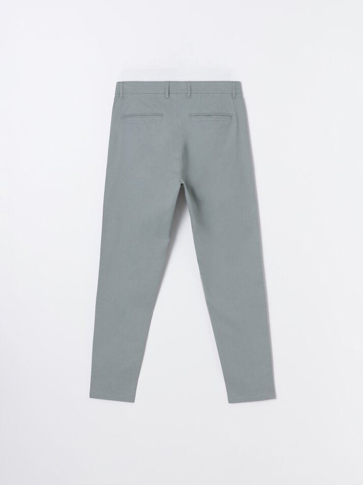Calça chino com microestampa - Azul claro