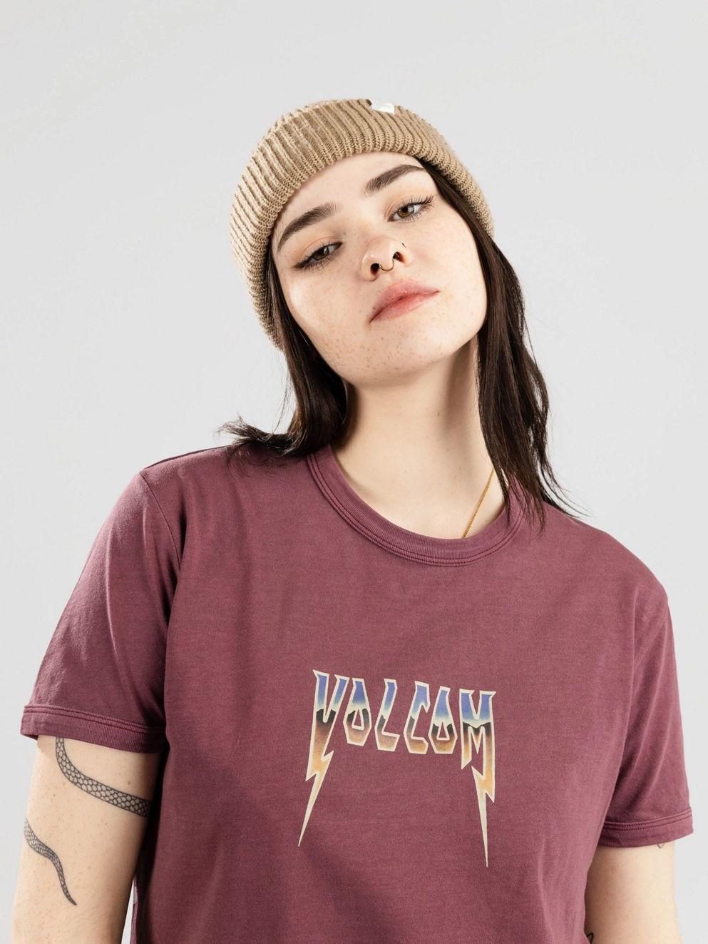 Volcom Truly Ringer T-Shirt burgundy