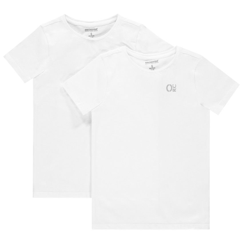 Lot de 2 maillots de corsp à logo printé - Blanc