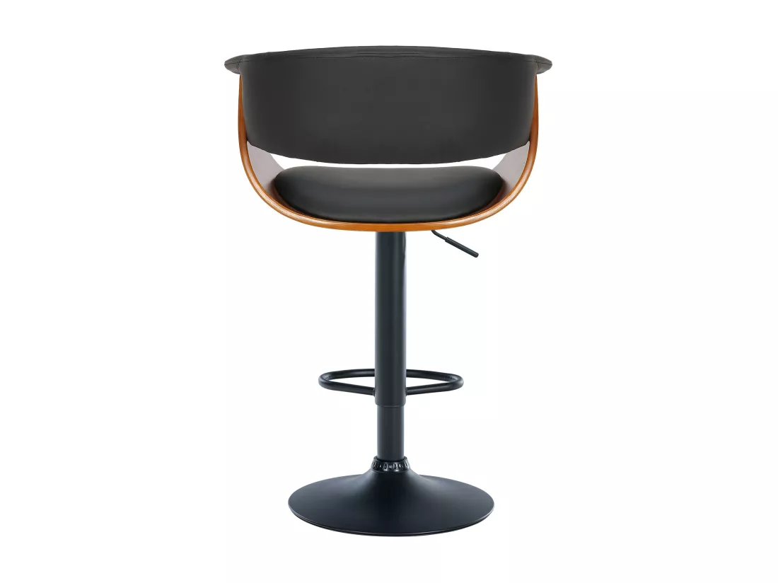 Lot de 2 Tabouret de bar - Similicuir - Noyer / Noir - Vestal
