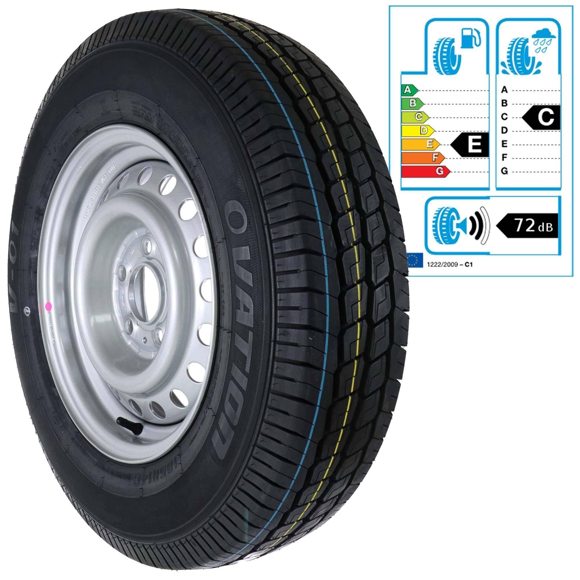 tmn-handels gmbh Komplettrad Anhänger 185R14C 104/102N M+S Reifen Felge 5x112 5,5Jx14 ET30