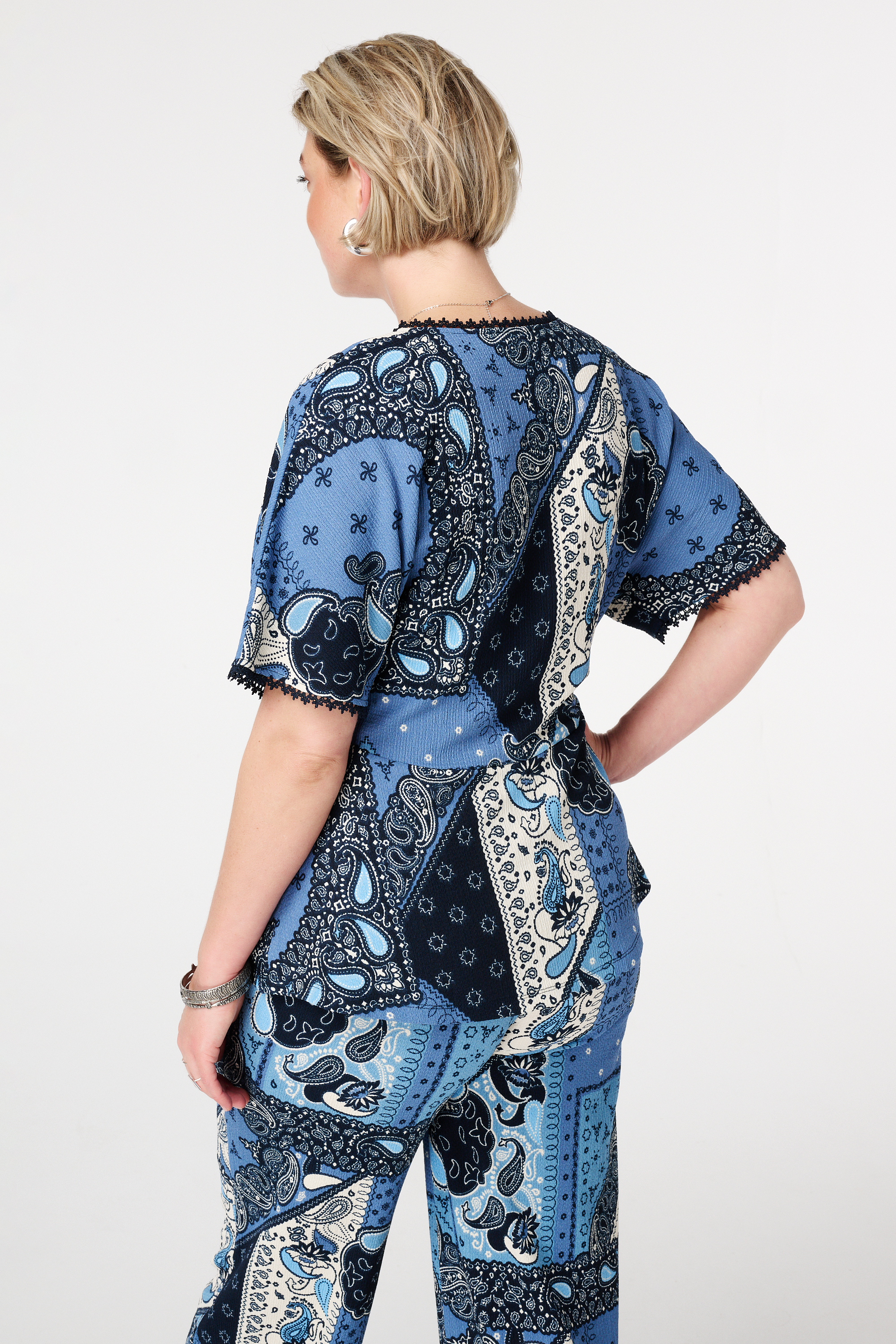 Top met print en subtiele details Multi blue
