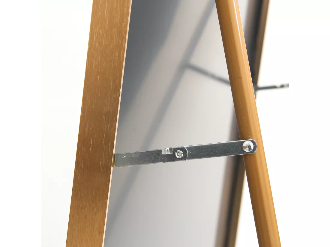 Miroir pleine longueur 180 x 80 cm, sur pied, suspendu ou appuyé, grand miroir de sol avec cadre en alliage d'aluminium doré pour salon ou chambre à coucher, Arc