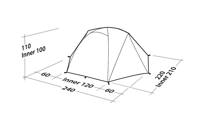 Robens Boulder 2 Kuppelzelt 240 x 220 x 110 cm für 2 Personen