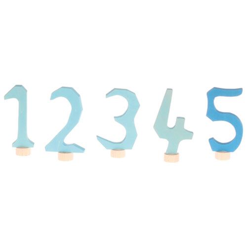 Grimm's set decoratiecijfers - 1 tm 5 blauw
