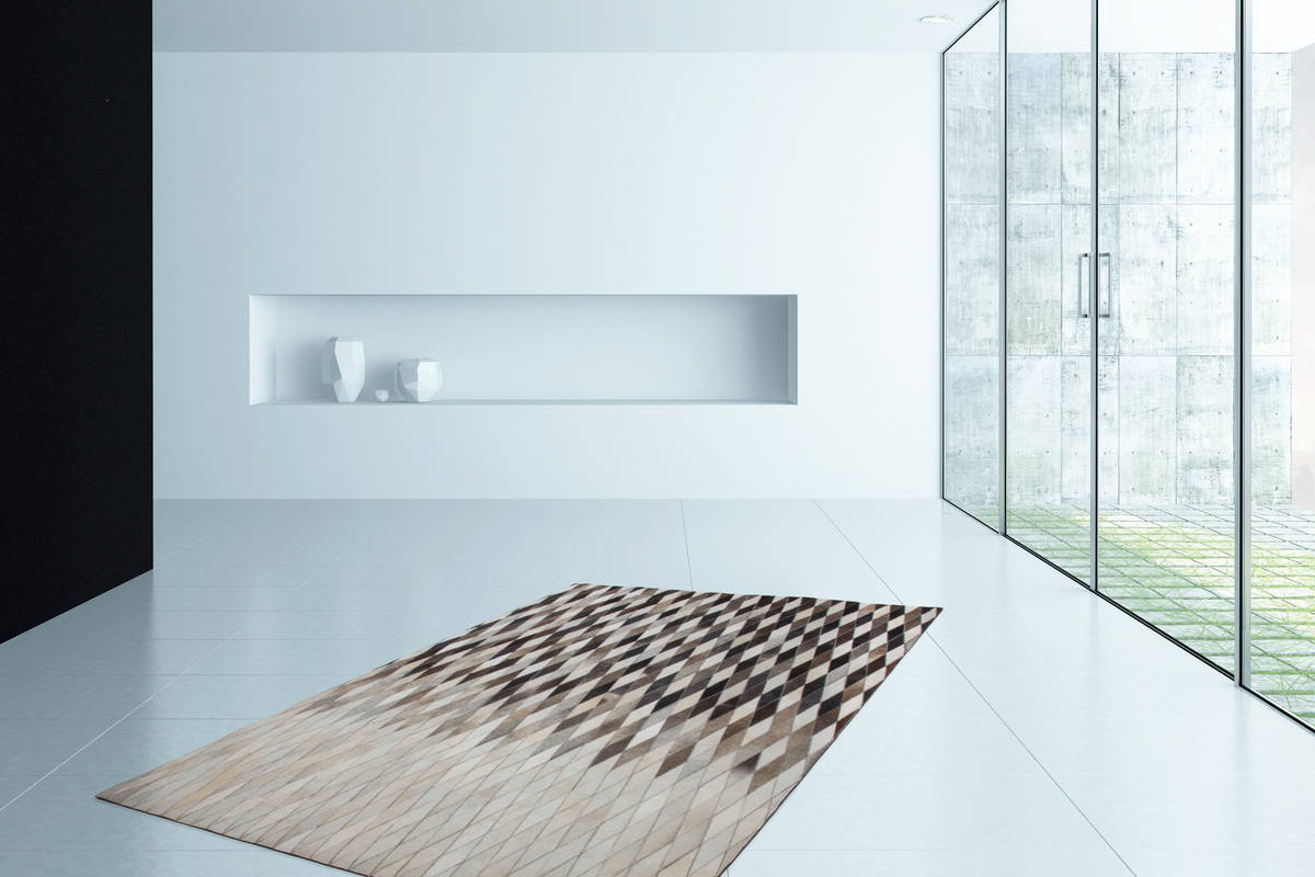 Lederteppich LAVISH 510 - grau - 120x170 cm