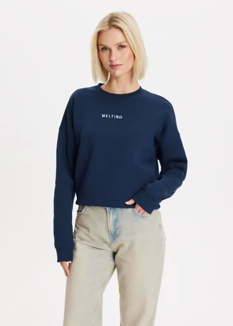 Sweater met merk print blauw (BLW.D)