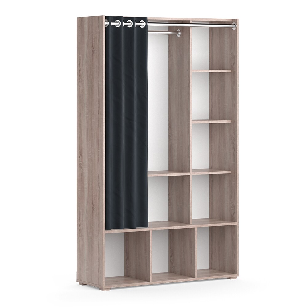 Vicco Kinderkleiderschrank Kinderzimmerschrank Kindergarderobe Luigi Sonoma 106 x 178 cm modern Schrankregal Jugendzimmerschrank Organizer Vorhang Kleiderstange Fächer Aufbewahrung Spielzeugablage