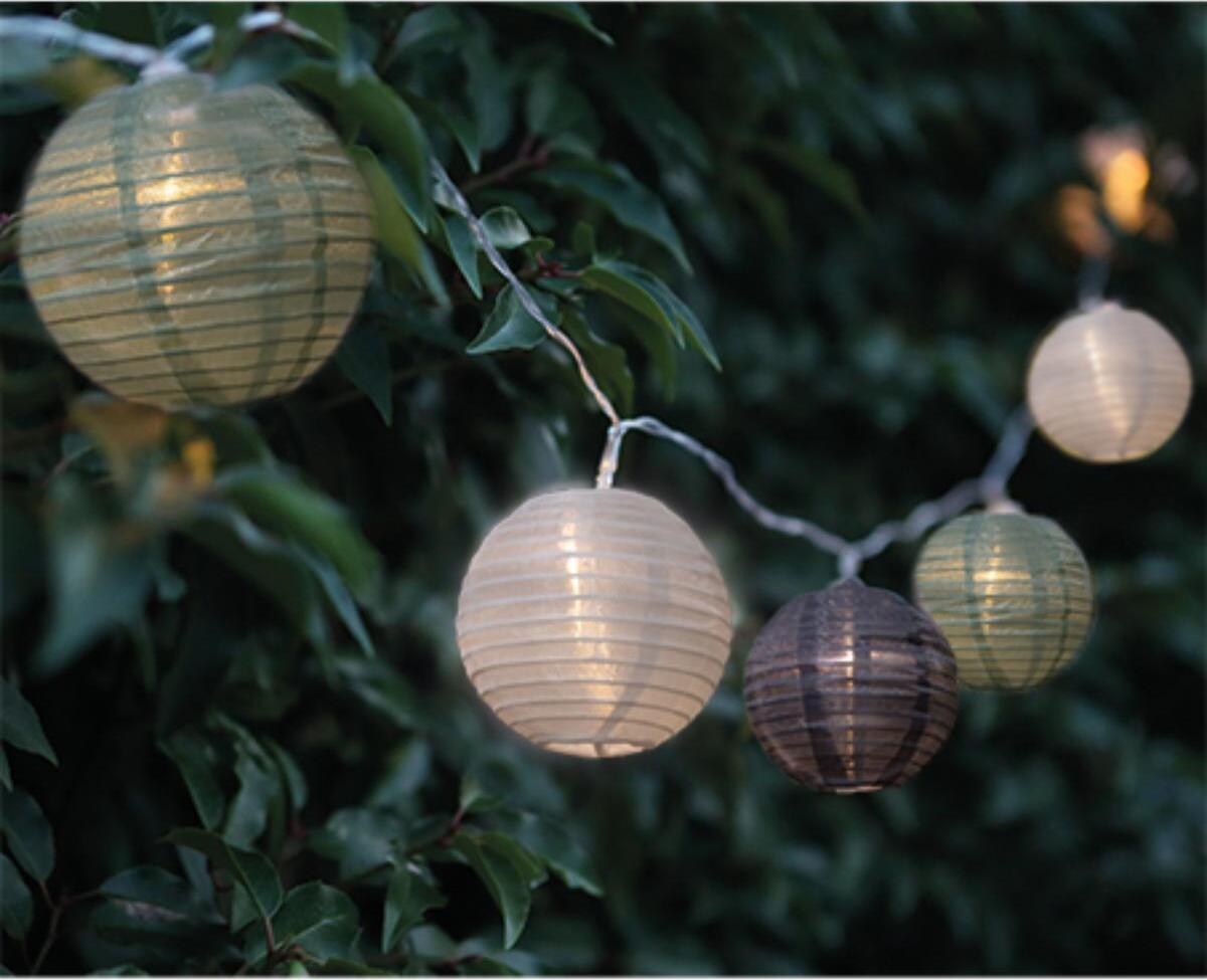 solar lampion meerdere kleuren 2,5 m 10 stuks