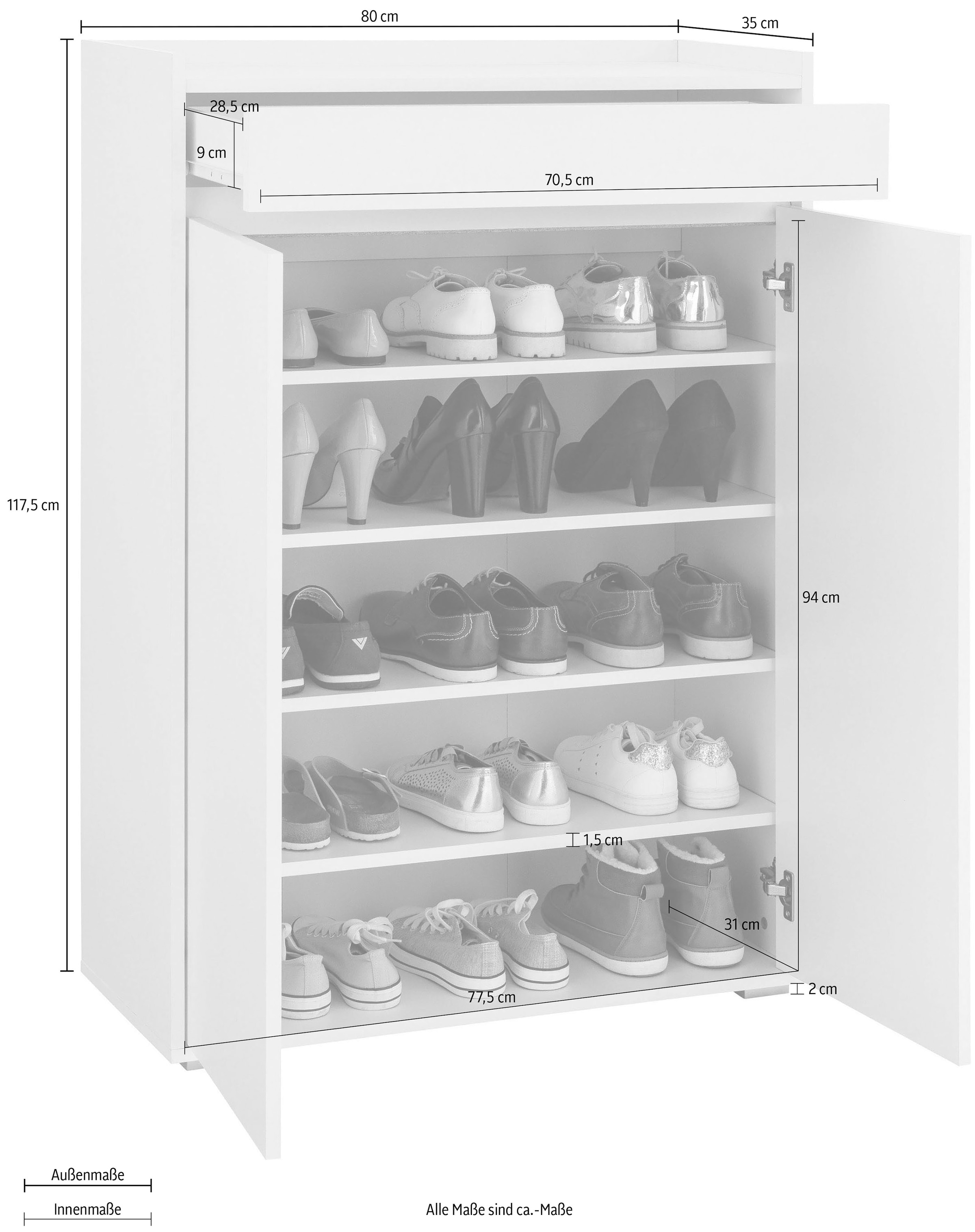 INOSIGN Schuhschrank »Kosmo« Breite 80 cm