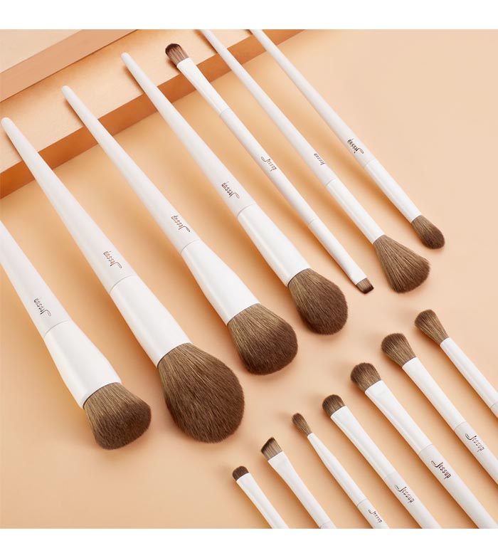 Jessup Beauty - *Makeup Lover Collection* - Conjunto de pincéis 14 peças - T329: Light Gray