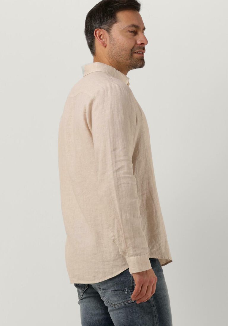BUTCHER OF BLUE beige butcher of blue casual overhemd robbins linen clean shirt