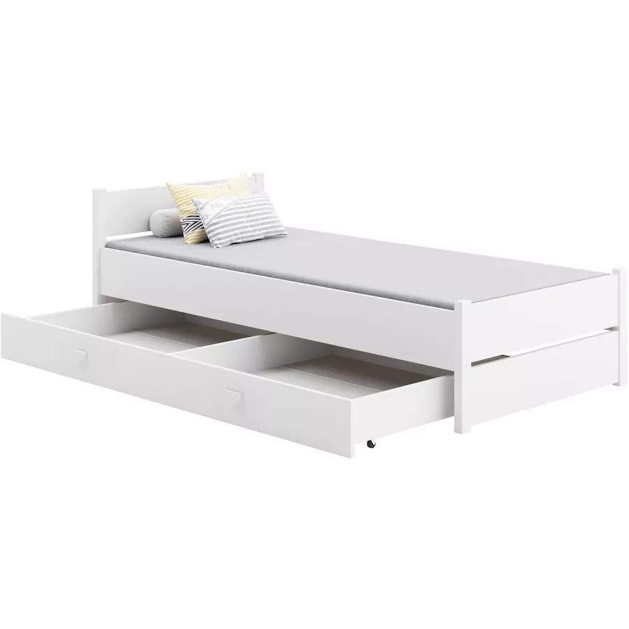 Kids Collective Kinderbett Jugendbett 90x200 mit Schublade & Lattenrost weiß