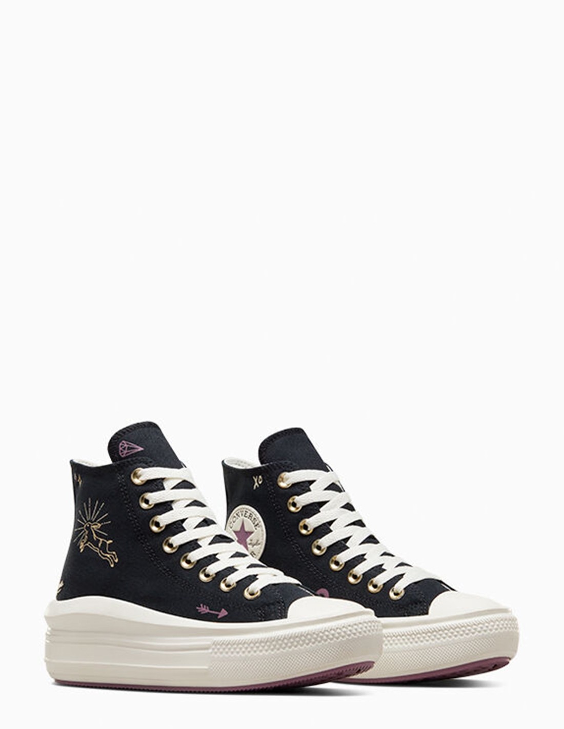 converse Sneakers compensée ctas move hi black/dreamy dahlia