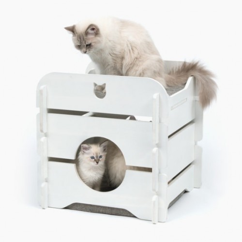 Casinha para gatos Vesper Cottage, branca