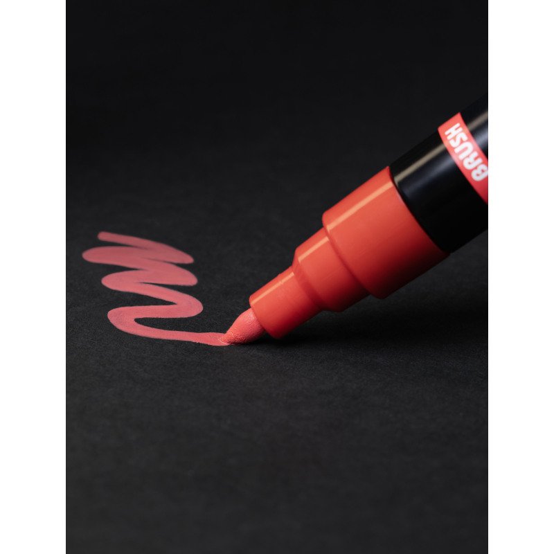 Marqueur Posca PC5BR couleurs assorties pointe pinceau 1 à 4 mm - Pochette de 8