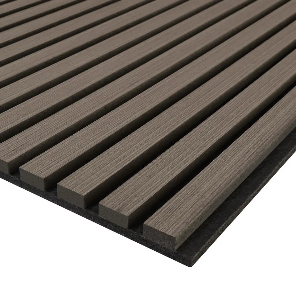 tectake Akoestische panelen Sonic Wall houtlook, Eiken Grijs