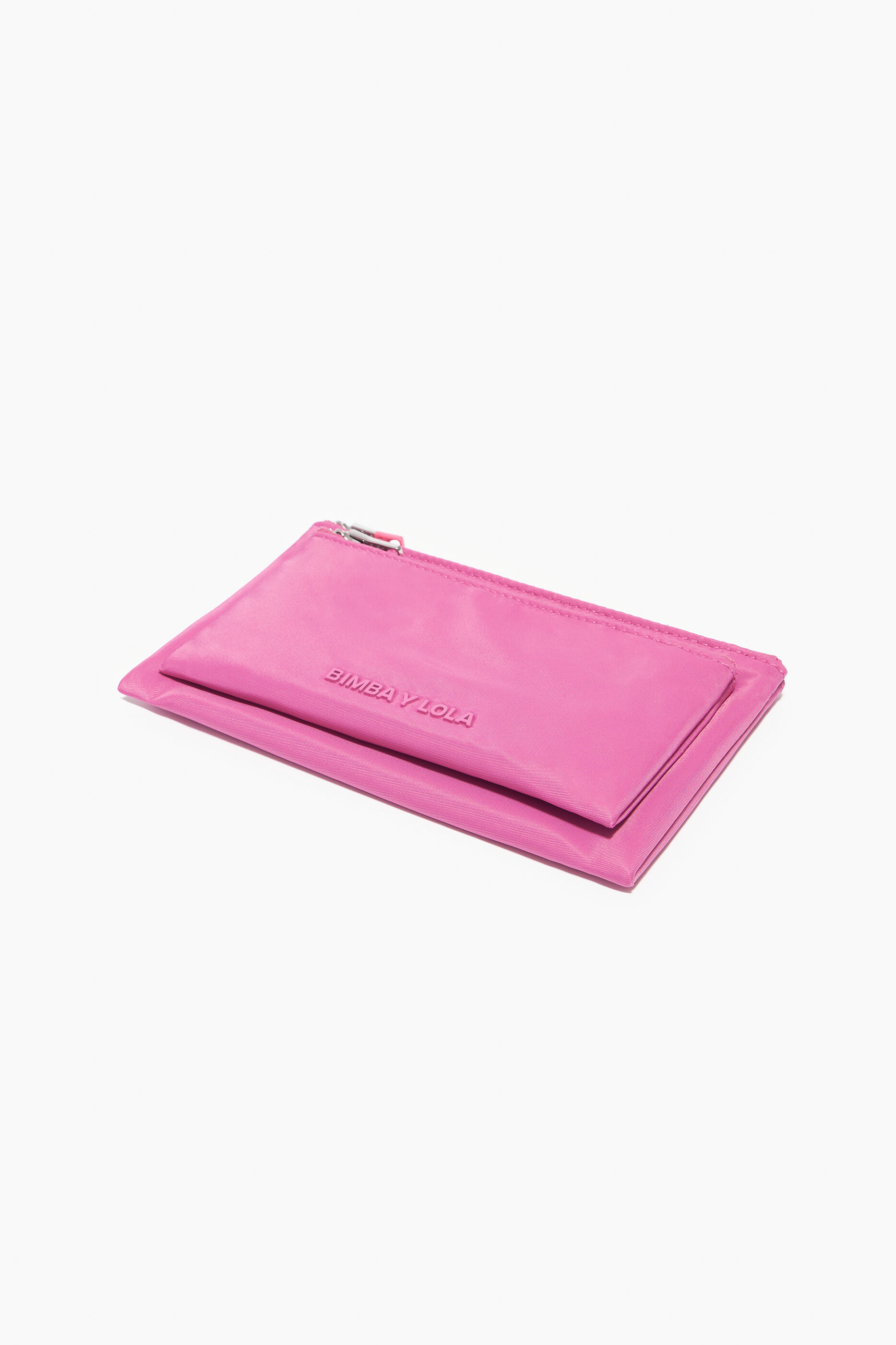 Carteira dupla de náilon rosa