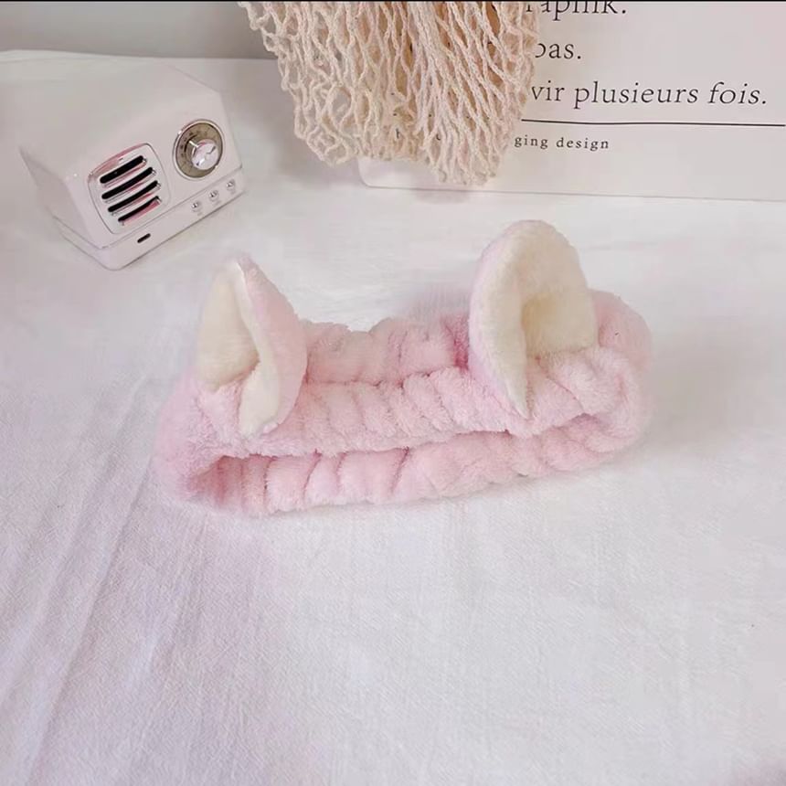 Honeyfluff - Chenille Animal Ear Face Wash Hoofdband