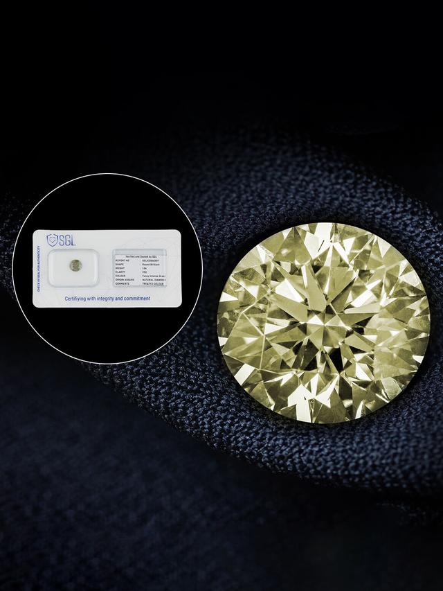 Investment-Brillant, Grün, ca. 1,0 ct.