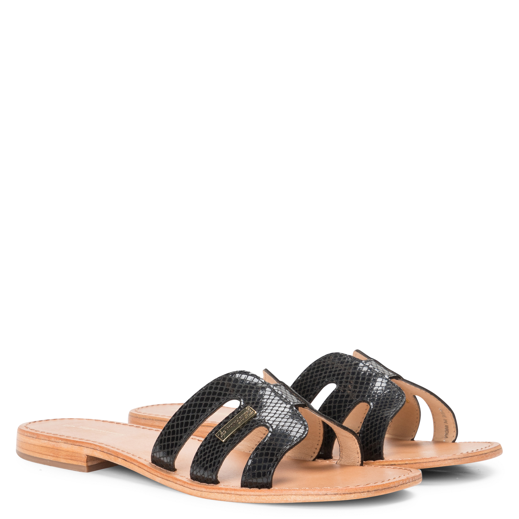 HADAMIA - Mules plates en cuir | Noir