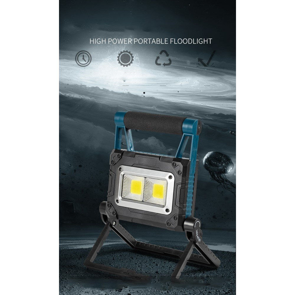 (1000Lumen) Solar LED Handscheinwerfer Arbeitsleuchte USB Flutlicht mit 3 Leuchtmodi - Schwarz