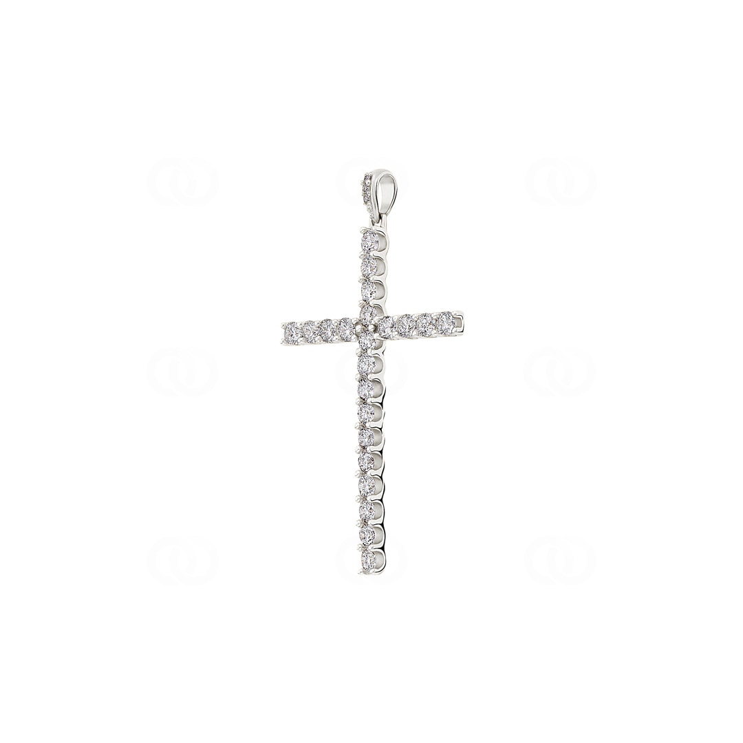 Anhänger 750/18 K Weissgold Kreuz mit Brillanten 1.00 ct H/si