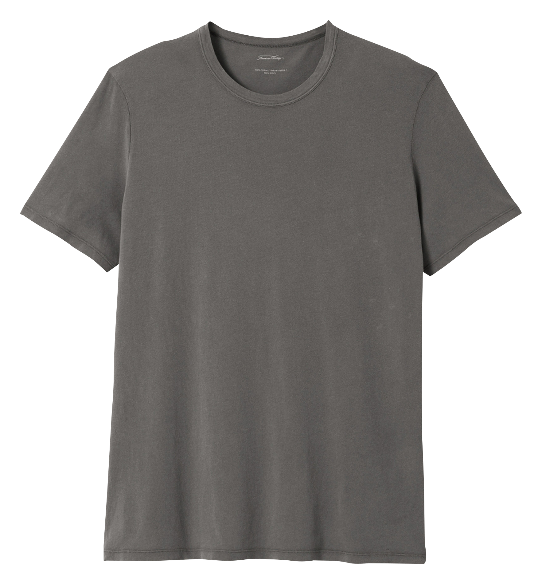 DEVON - Tee-shirt col rond droit en coton | Gris