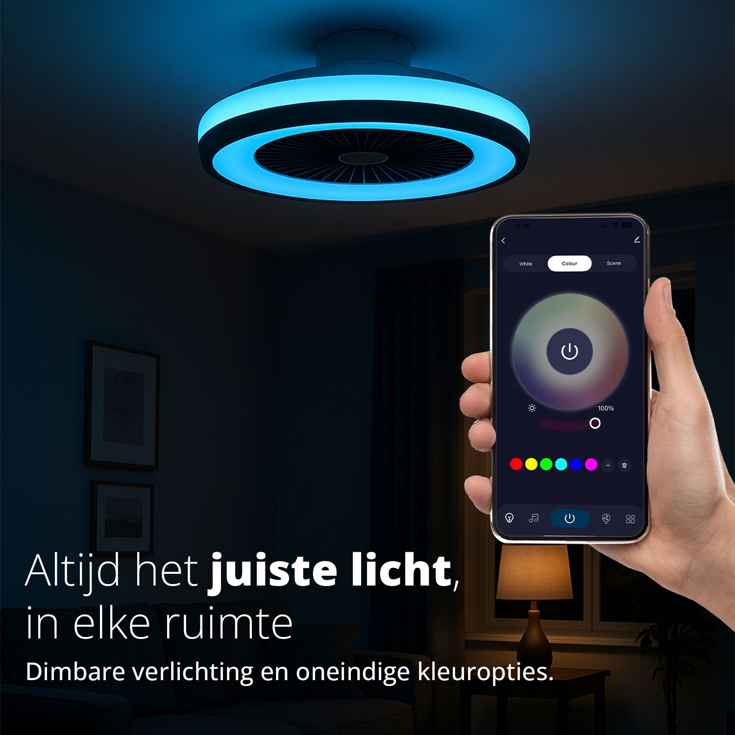 FlinQ LumiFan Slimme Plafondventilator - White