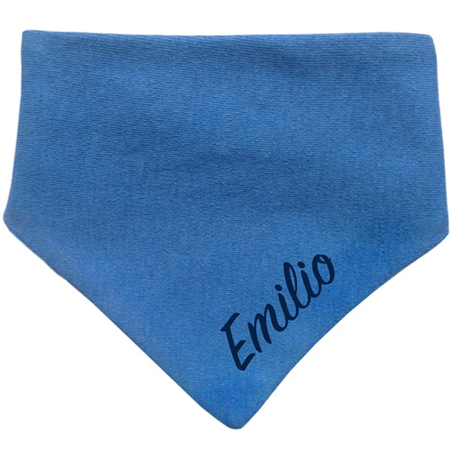 Tanjo Halstuch mit Name bestickt - Bio Baumwolle jeansblau