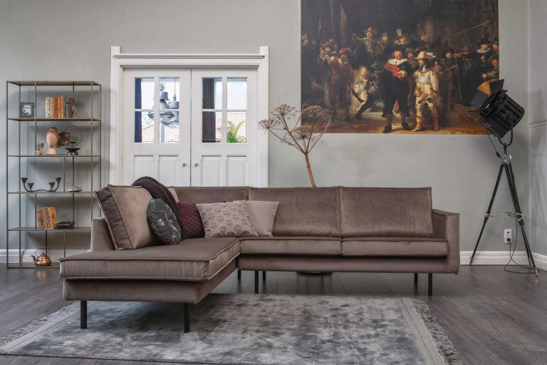 WOOOD Rodeo hoekbank links cognac