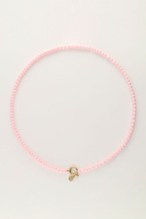 Licht roze kralenketting met slotje