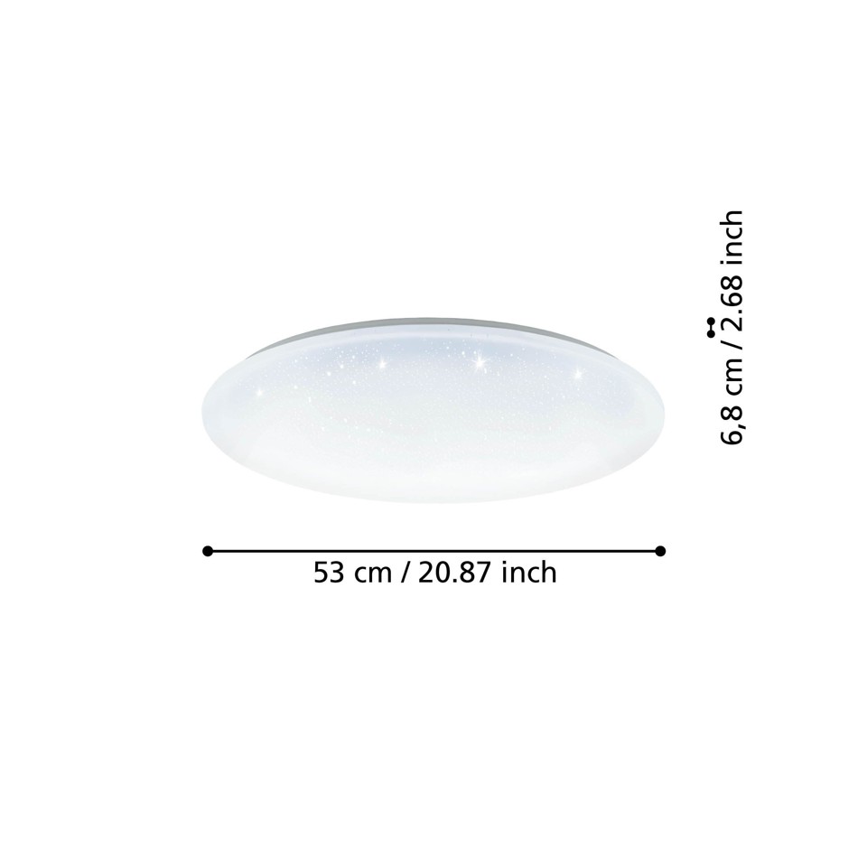 EGLO - Totari-Z plafond hvid m/krystaleffekt Ø53 - TW - Zigbee, Bluetooth