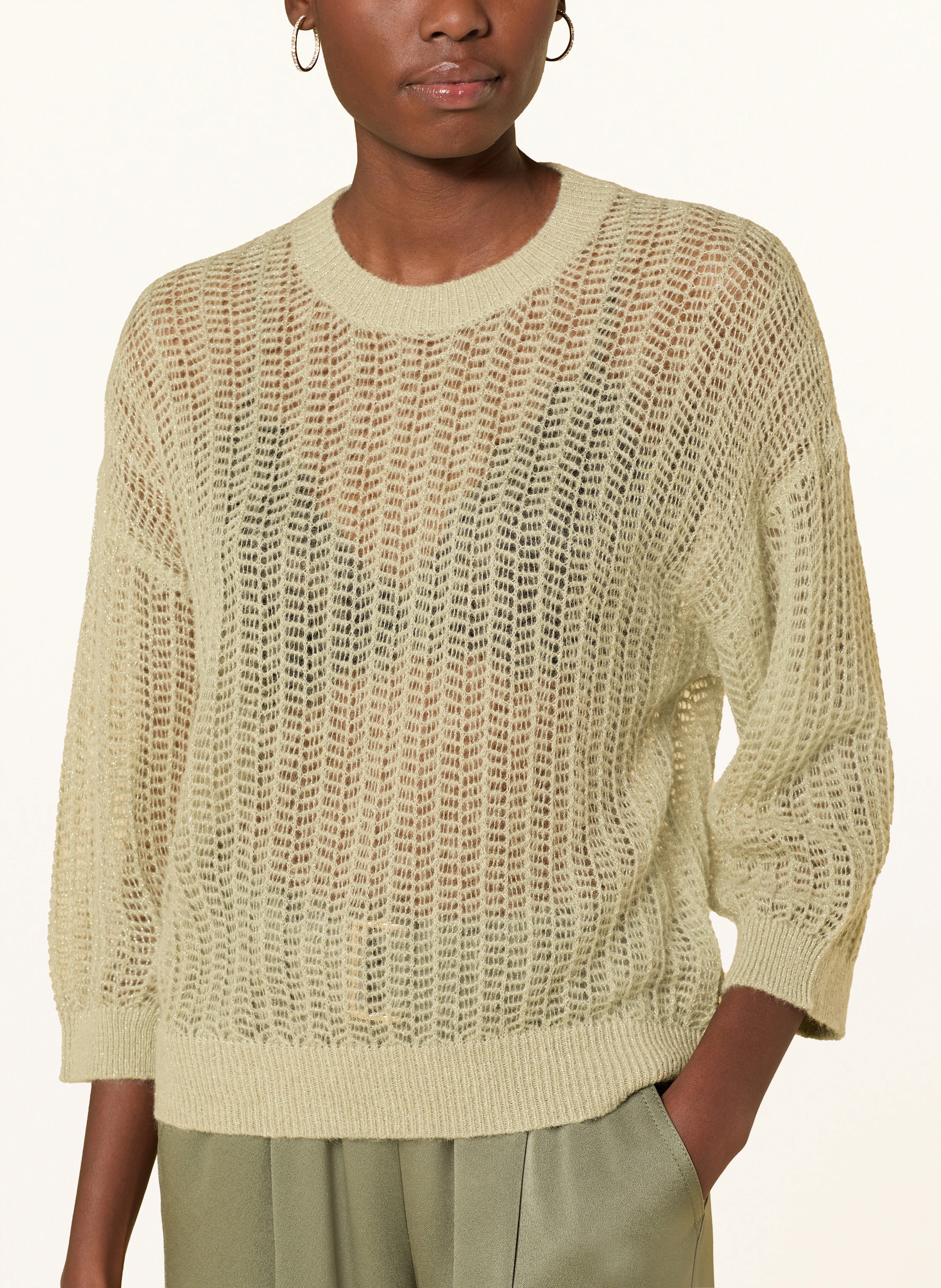 PESERICO Strickshirt mit Alpaka und Glitzergarn