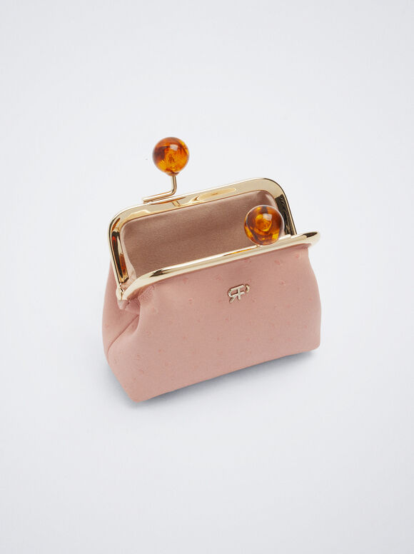 Porta-moedas gravado - Rosa