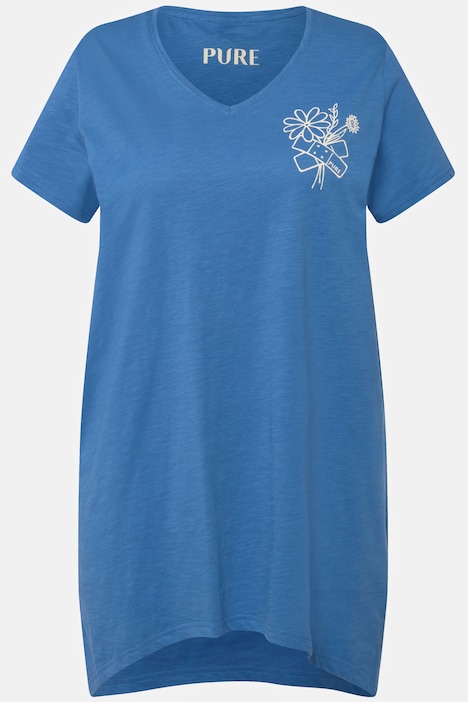 T-Shirt, A-Linie, V-Ausschnitt, Halbarm, Biobaumwolle