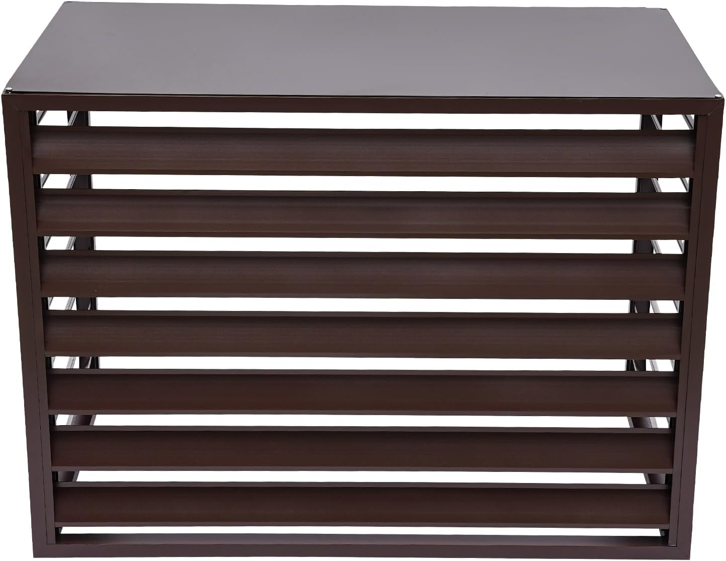 Klimaanlage Abdeckung, 110 x 60 x 80 cm, Wärmepumpe Verkleidung, Abdeckung Klimaanlage Außengerät, Schutz für Außengerät (Kaffeefarben)