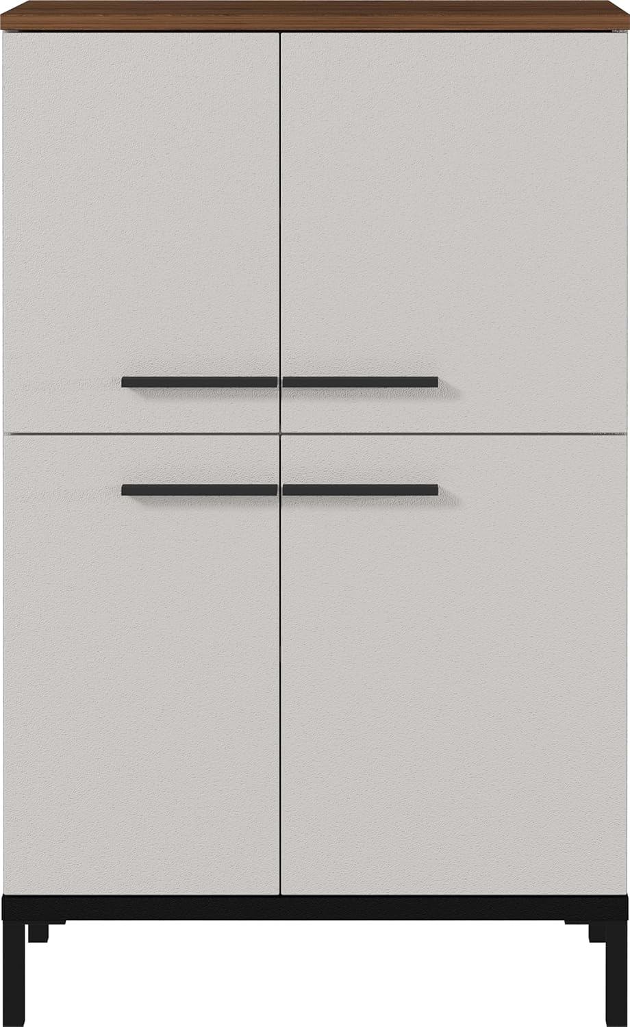 Germania Kommode 2643-573 GW-Yonkers, in Kaschmir/Nussbaum-Nb., mit Vier Türen, 60 x 97 x 34 cm (BxHxT)