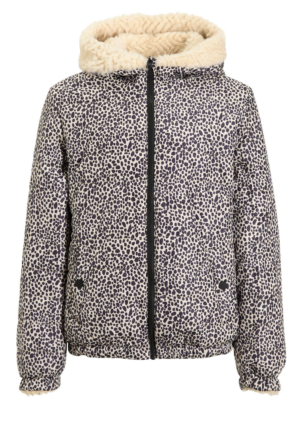 anytime reversible winterjas beige / alloverprint