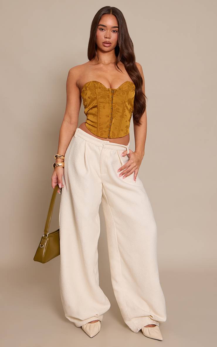 Doré Corset À Agrafes En Jacquard Olive Doré