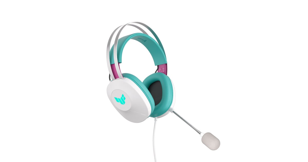 ASUSTUF Gaming H1 Gen II Hatsune Miku Edition over-ear gaming headset  (Wit/turquoise, Pc, PlayStation 4, PlayStation 5)